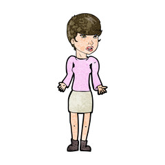 cartoon confused woman