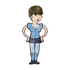 cartoon woman with hands on hips