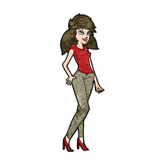 cartoon pretty woman
