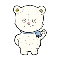 cute cartoon polar bear waving