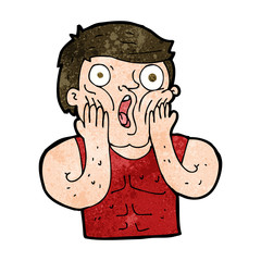 cartoon shocked gym man
