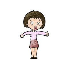 cartoon amazed woman