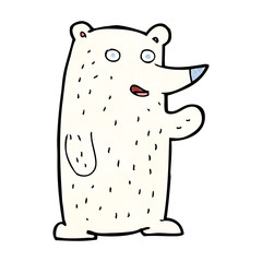 cartoon waving polar bear