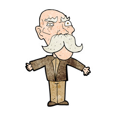 cartoon angry old man