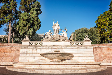 Fountain of Neptune, Piazza del Popolo, Rome, Italy