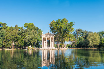 Obraz premium Villa Borghese in Rome, Temple of Esculapio, Pincian Hill, Rome, Italy