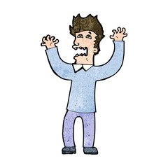 cartoon terrified man