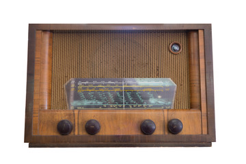 Old radio on a white background