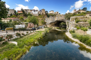Fototapeta na wymiar Scenic view of Puentedey, famous village in Burgos, Spain.