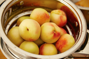 Organic natural fruit peach juicy delicious summer