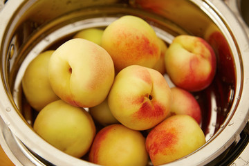 Organic natural fruit peach juicy delicious summer