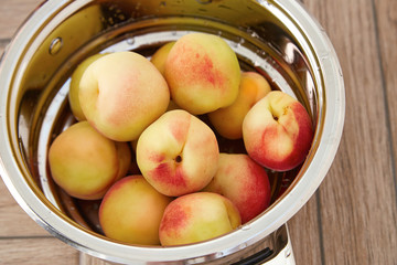 Organic natural fruit peach juicy delicious summer