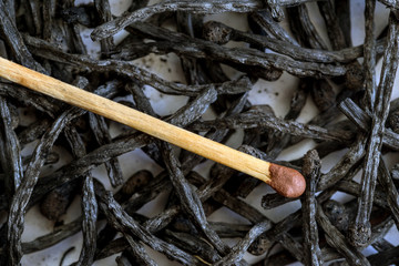  One match closeup