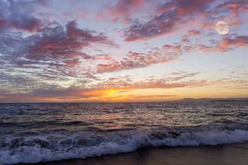 Fototapeta premium Beach Sunset Moon