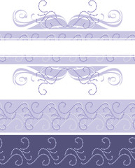 Light violet ornamental borders for design