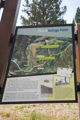 Refuge point sign at Quake Lake.