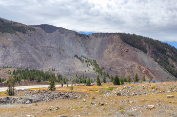 Landslide aftermath at Earthquake Lake/Hebgen Lake, Montana