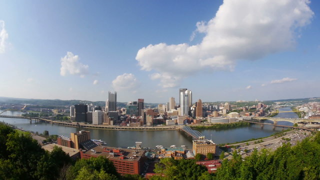 Pittsburgh Skyline Pan Fish Eye Lens