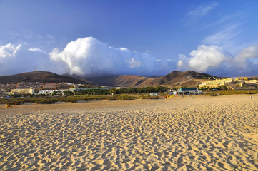 Beautiful beach of Fuerteventura. Morro Jable. Jandia