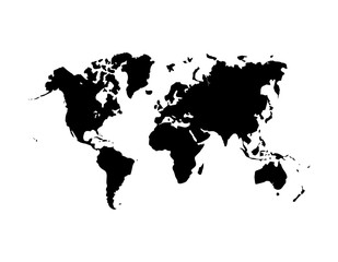 International world map flat vector icon for apps and websites