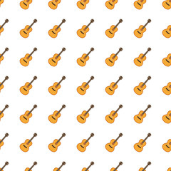 acoustic guitar seamless pattern. Vector