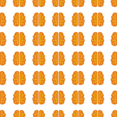 Naklejka premium Brain seamless pattern. Vector