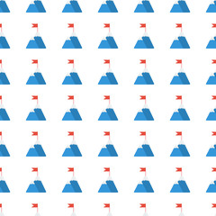 flag on mountain seamless pattern. Vector