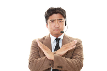 禁止の意思表示をするオペレーター
