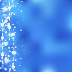 Obraz premium Christmas and New Year blurry blue vector background