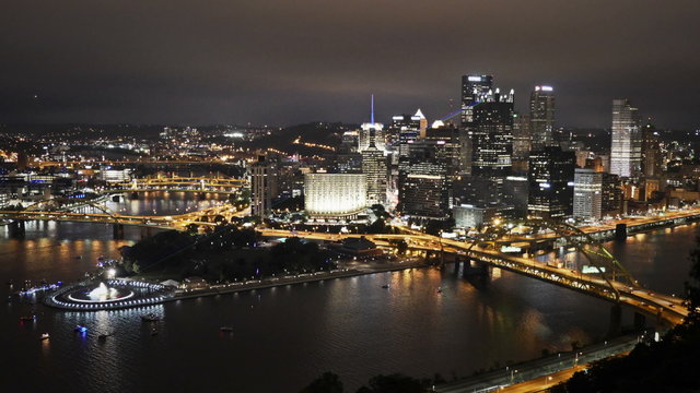 Pittsburgh Skyline Time Lapse 4K Ultra-HD Night