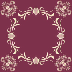 Vintage background with damask frame