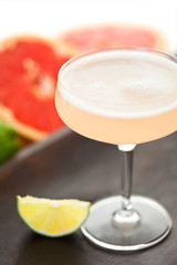 Grapefruit martini vodka gin fruit cocktail fresh summer citrus white background