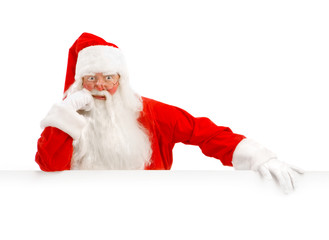  Santa Claus Holding a Advertising Space