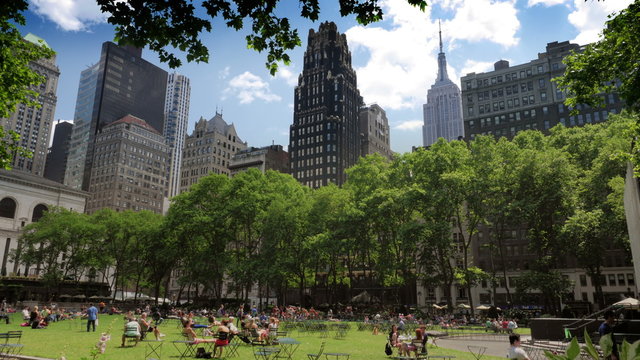 Bryant Park in New York City Time Lapse in Ultra-HD 4K
