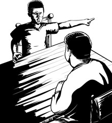 Outline of Rude Teen with Parent
