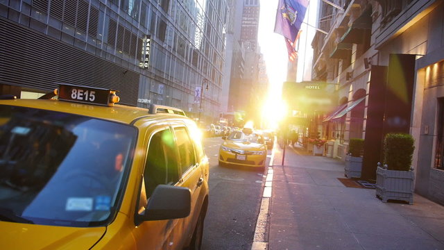 New York City Streets at Sunset