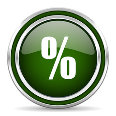 percent green glossy web icon