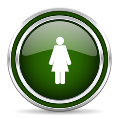 female green glossy web icon