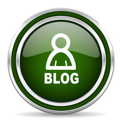 blog green glossy web icon