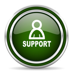 support green glossy web icon