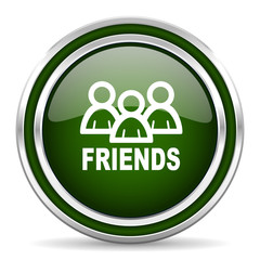 friends green glossy web icon