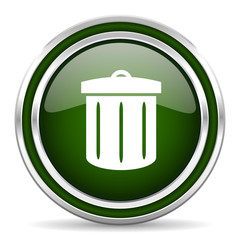 recycle green glossy web icon