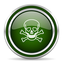 skull green glossy web icon