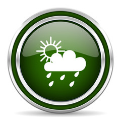 rain green glossy web icon