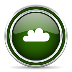 Obraz premium cloud green glossy web icon