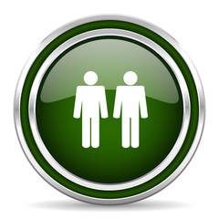 couple green glossy web icon
