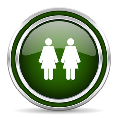 couple green glossy web icon