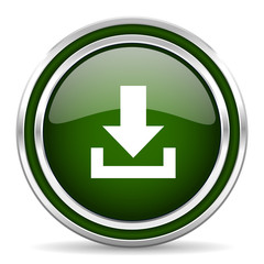 download green glossy web icon