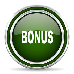 bonus green glossy web icon