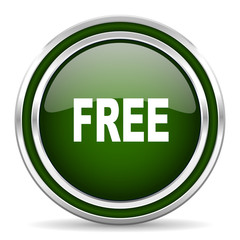 free green glossy web icon